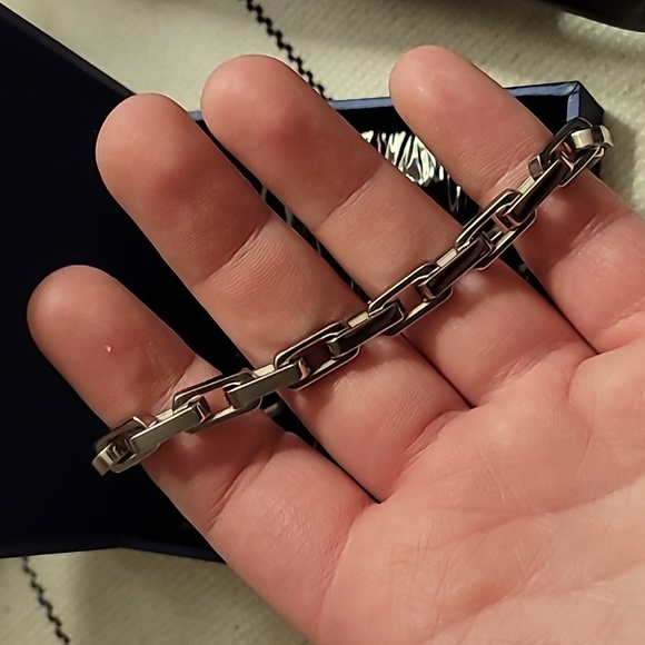 MENS SILVER LINK BRACELET - Picture 2 of 3